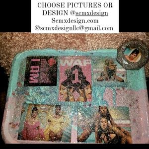 Custom tray for flowers,table,bedside or entryway